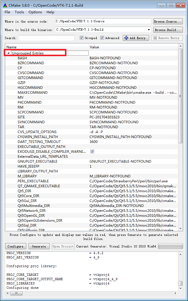 VTK7.1+CMake+VS2010编译-003