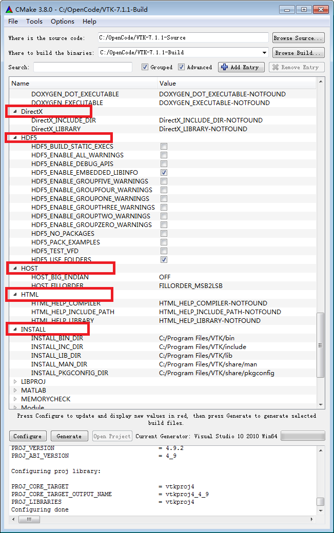 VTK7.1+CMake+VS2010编译-008